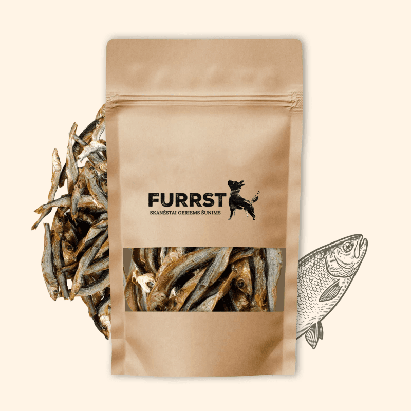 FURRST džiovinti šprotai šunims ir katėms – natūralus, Omega-3 gausus skanėstas, 100g