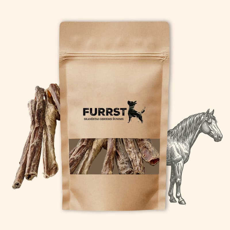 FURRST džiovintos arklių stemplės šunims – natūralus, hipoalerginis kramtalas, 100g