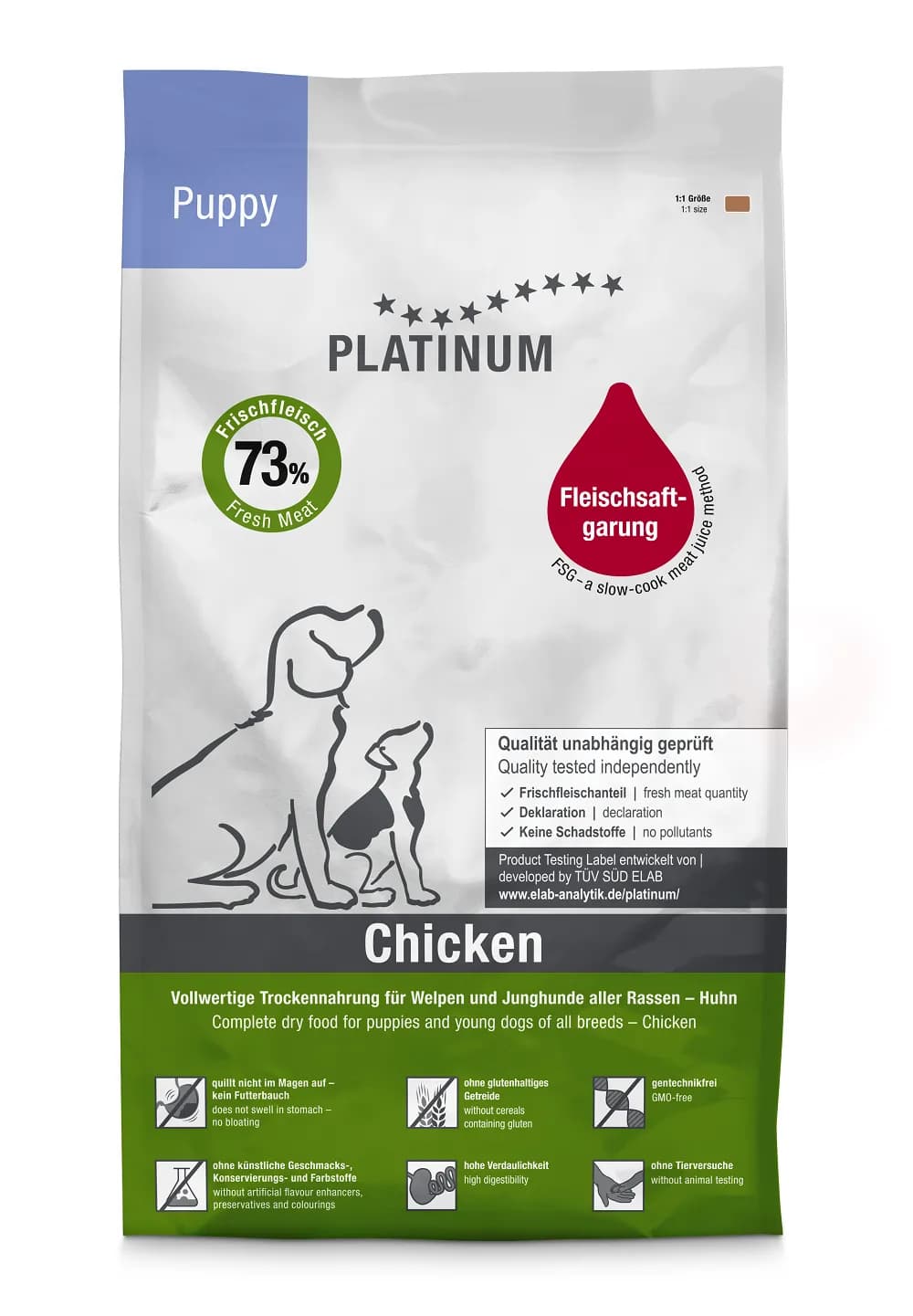 Platinum Puppy sausas pašaras šuniukams su vištiena