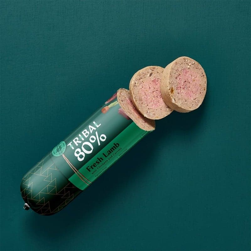 Šlapias maistas šunims su šviežia ėriena – Tribal Gourmet Sausage 80% Fresh Lamb