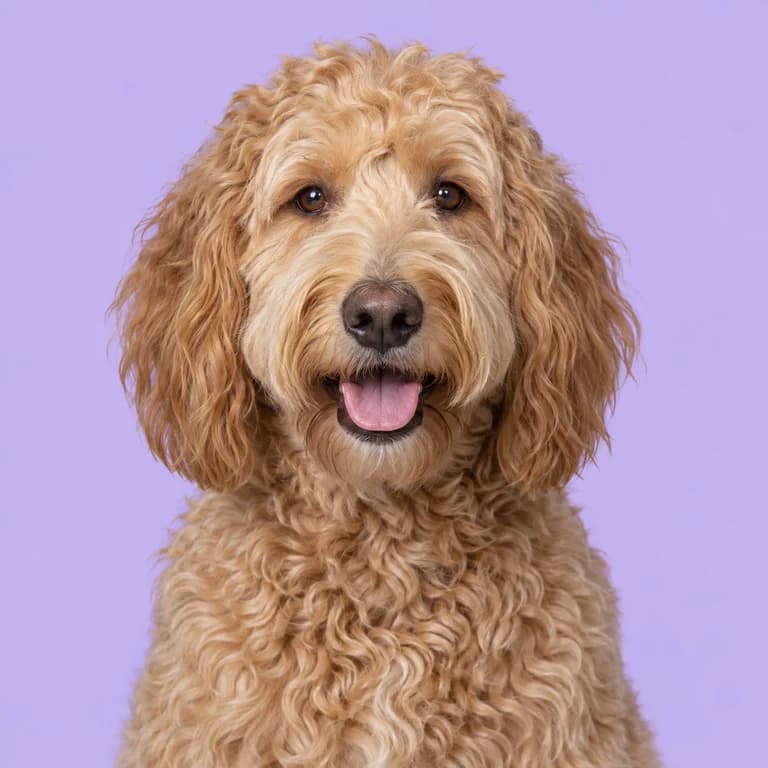 Goldendoodle, original AI-generated breed illustration