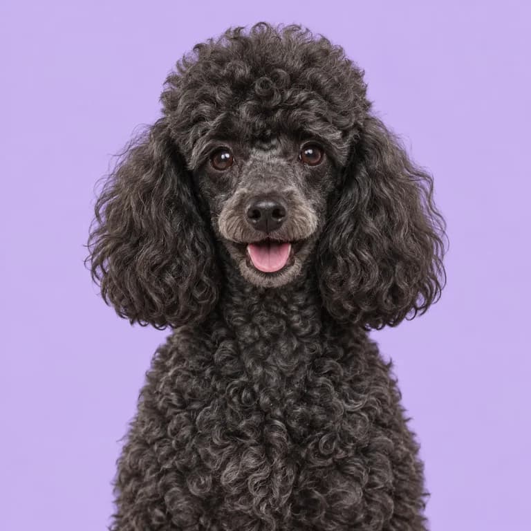 Miniature Poodle, original AI-generated breed illustration