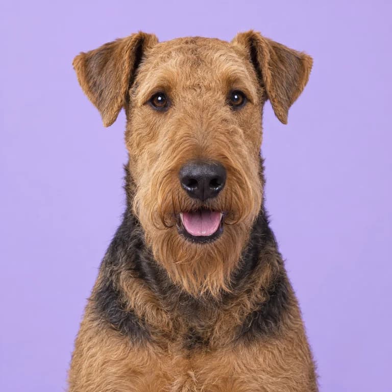 Airedale Terrier, original AI-generated breed illustration