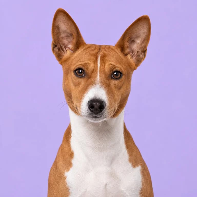 Basenji, original AI-generated breed illustration