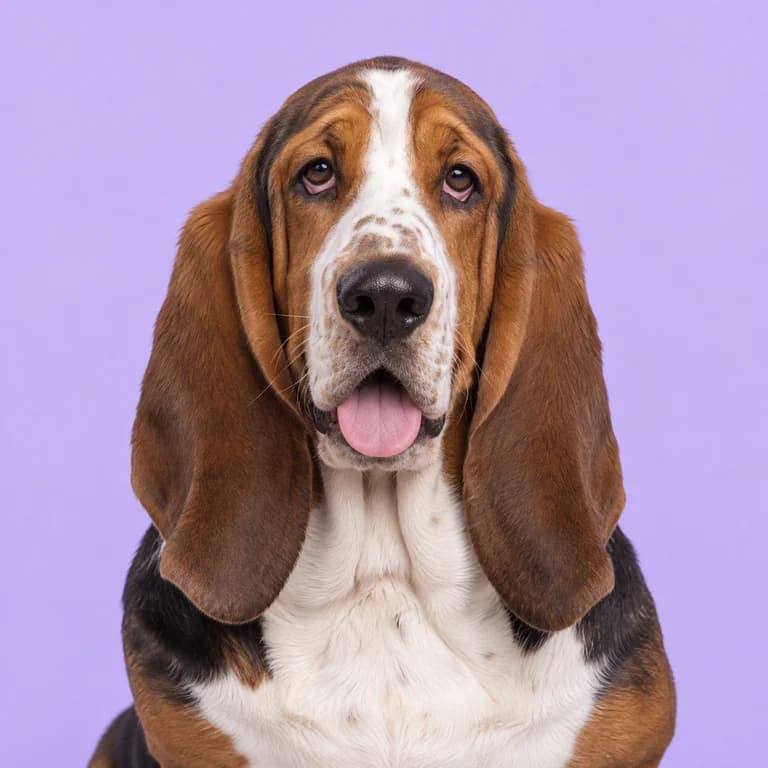 Basset Hound, original AI-generated breed illustration