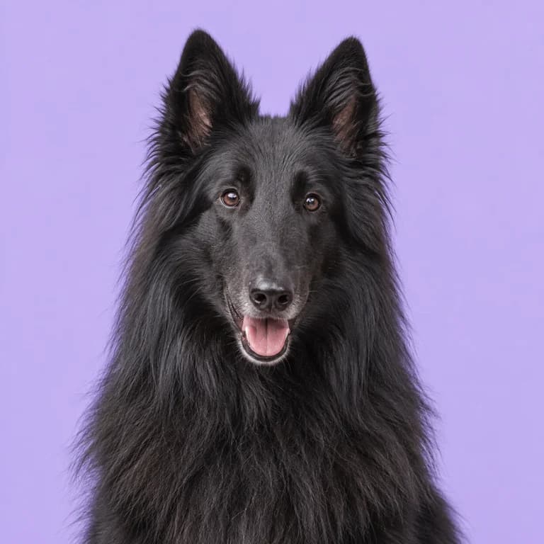 Belgian Groenendael, original AI-generated breed illustration