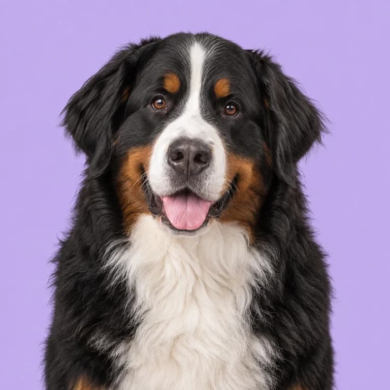 Bernese Mountain Dog, original AI-generated breed illustration