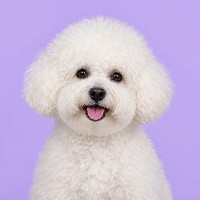 Bichon Frise, original AI-generated breed illustration