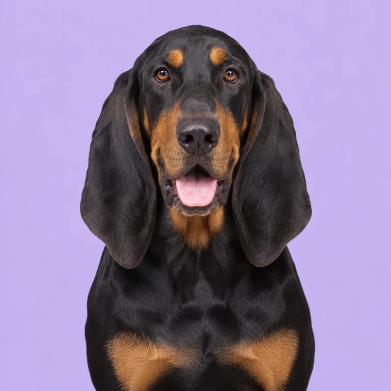 Black and Tan Coonhound, original AI-generated breed illustration
