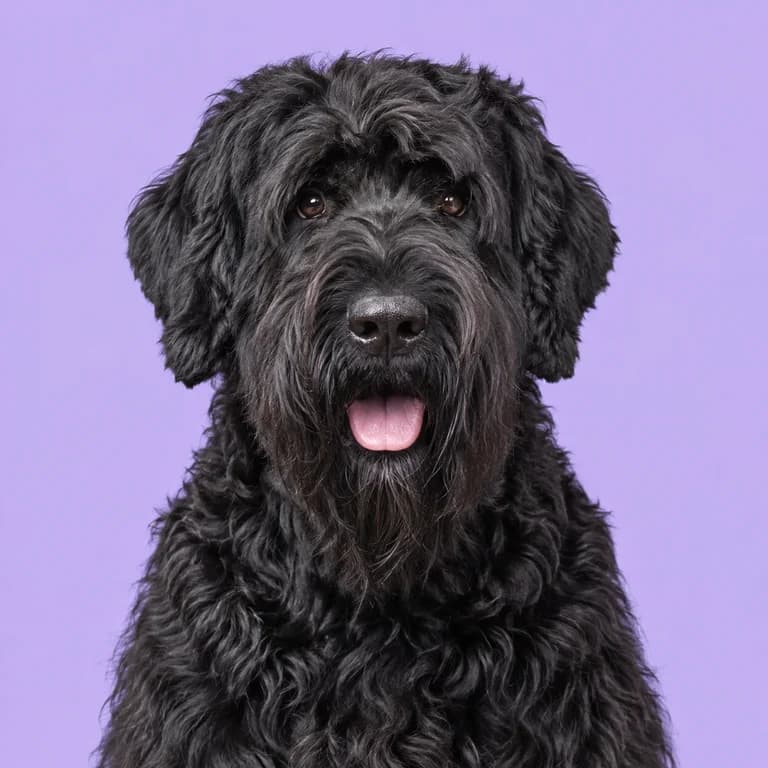Black Russian Terrier, original AI-generated breed illustration