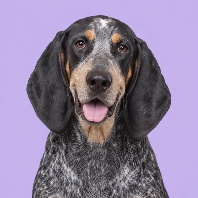 Bluetick Coonhound, original AI-generated breed illustration
