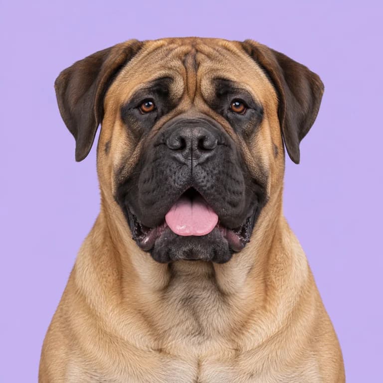 Bullmastiff, original AI-generated breed illustration