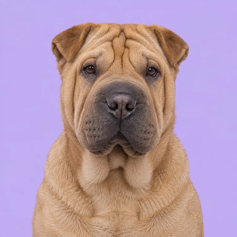 Chinese Shar-Pei, original AI-generated breed illustration