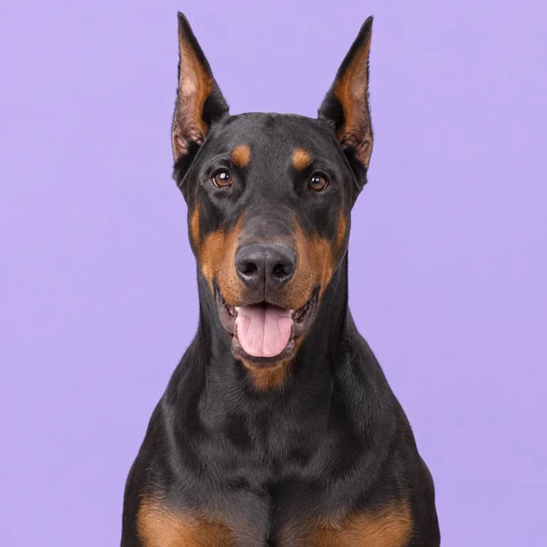 Doberman Pinscher, original AI-generated breed illustration