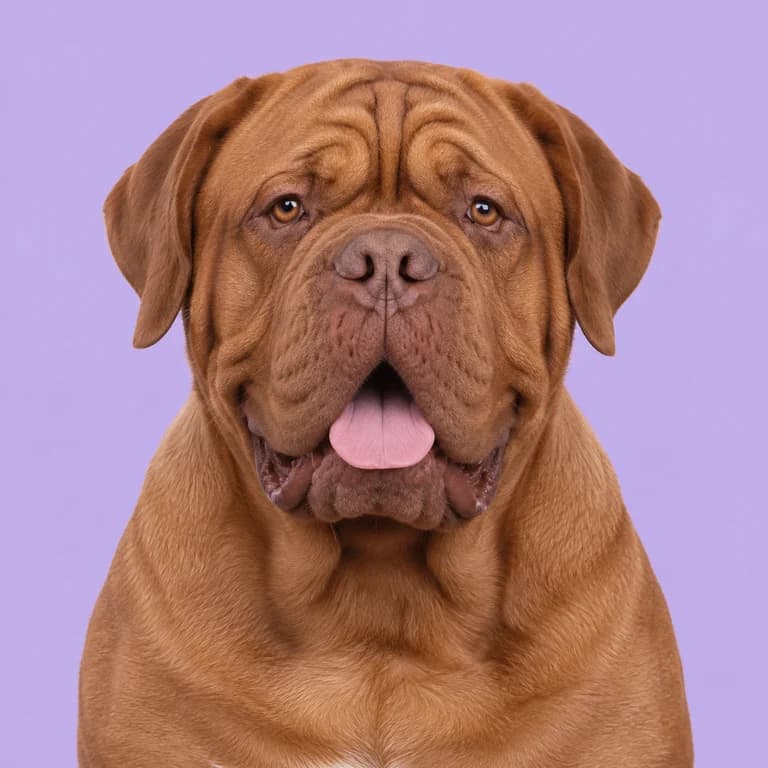Dogue de Bordeaux, original AI-generated breed illustration