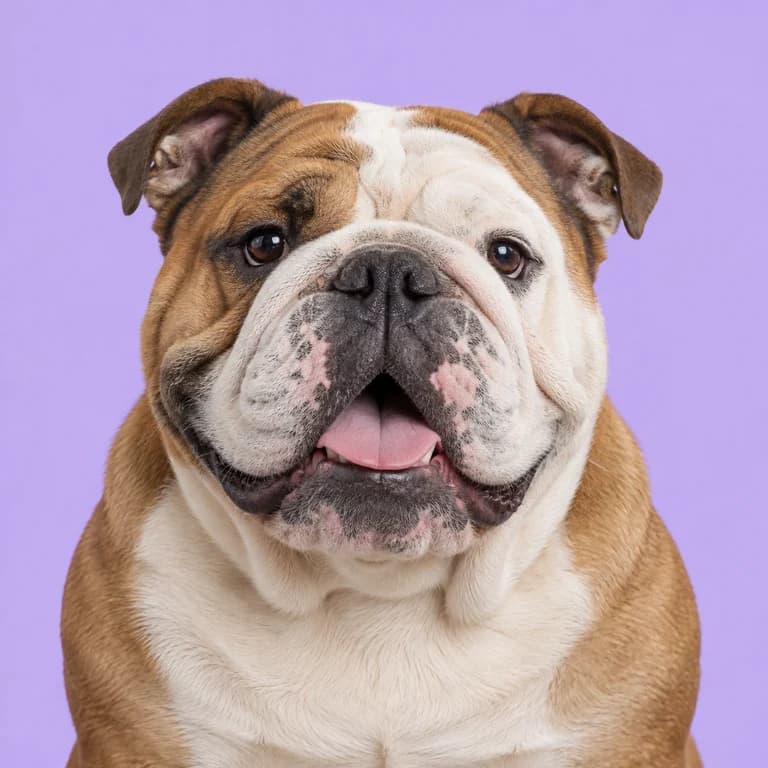 English Bulldog, original AI-generated breed illustration