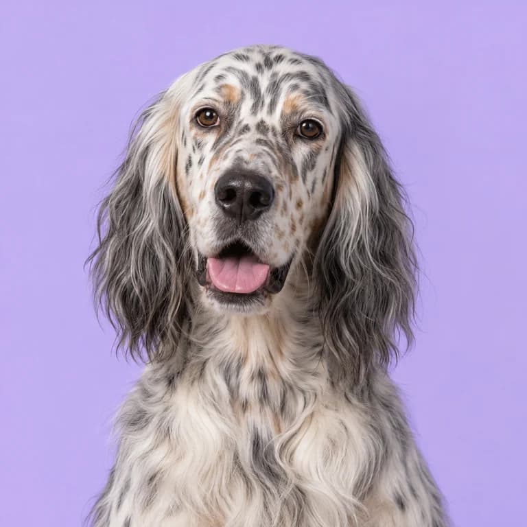 English Setter, original AI-generated breed illustration