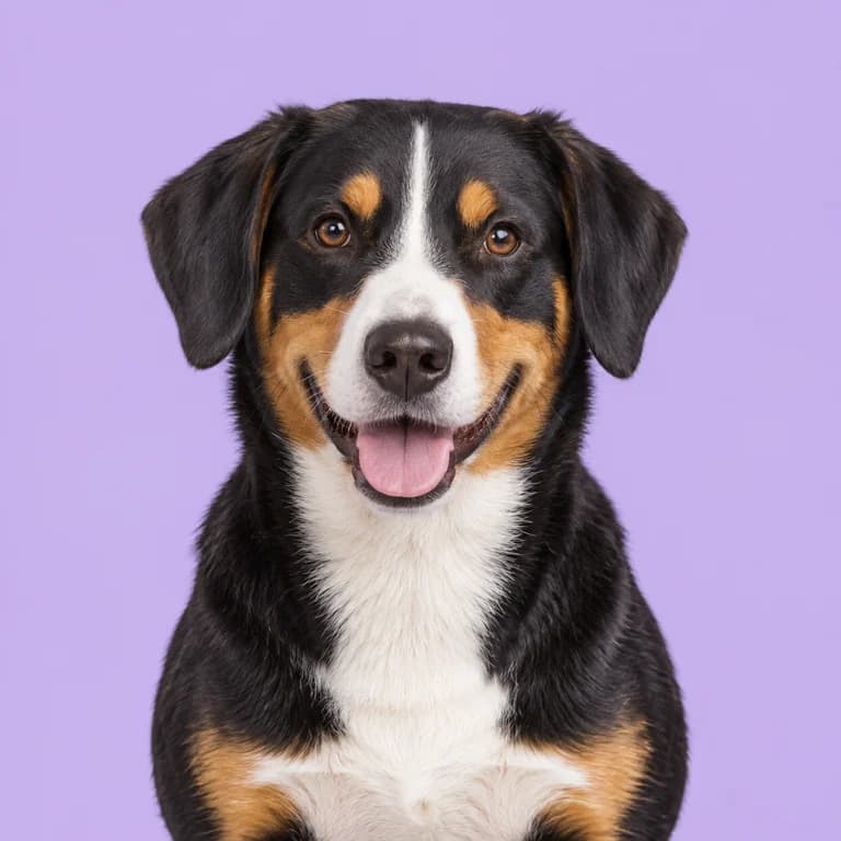 Entlebucher Mountain Dog, original AI-generated breed illustration