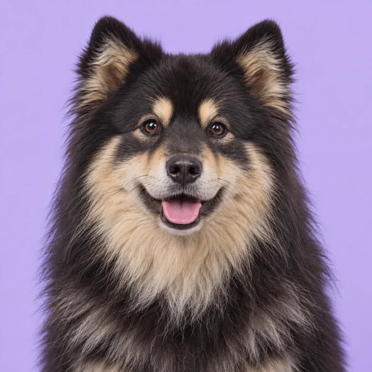 Finnish Lapphund, original AI-generated breed illustration