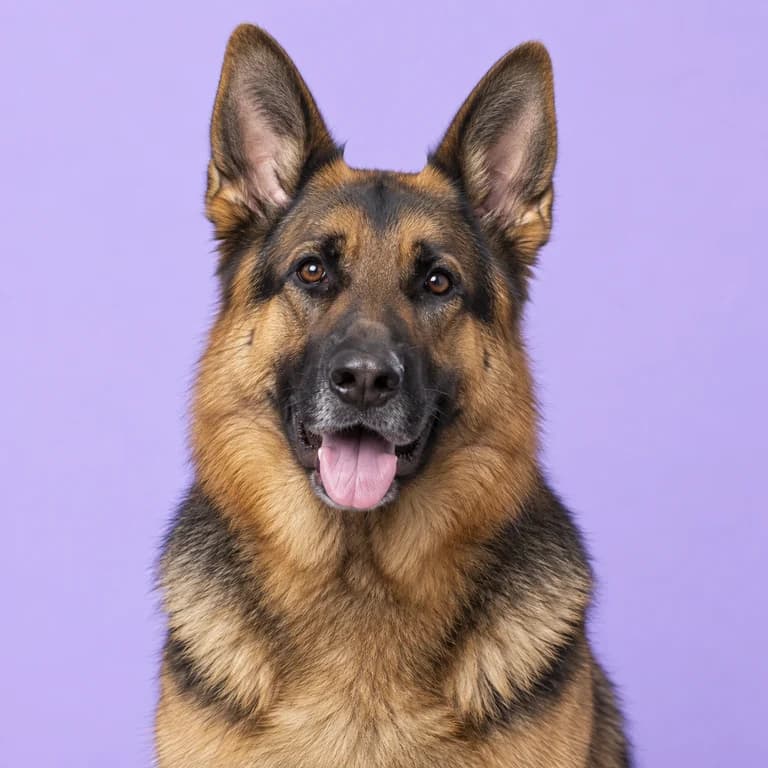 German Shepherd, original AI-generated breed illustration