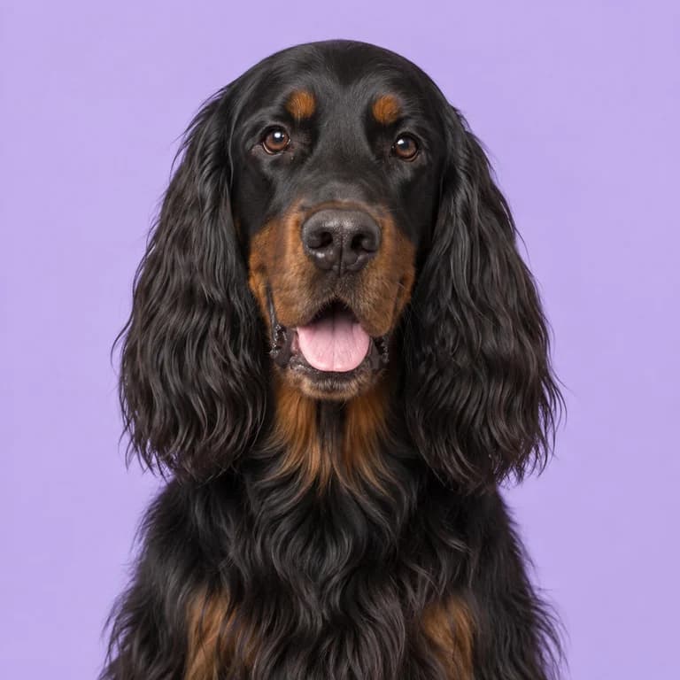 Gordon Setter, original AI-generated breed illustration