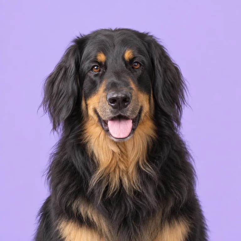 Hovawart, original AI-generated breed illustration