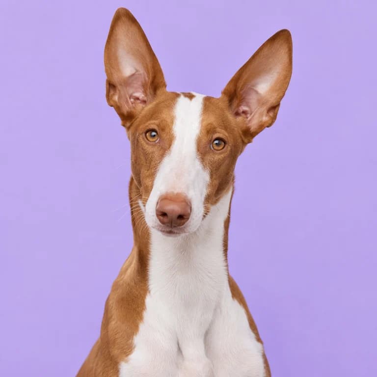Ibizan Hound, original AI-generated breed illustration