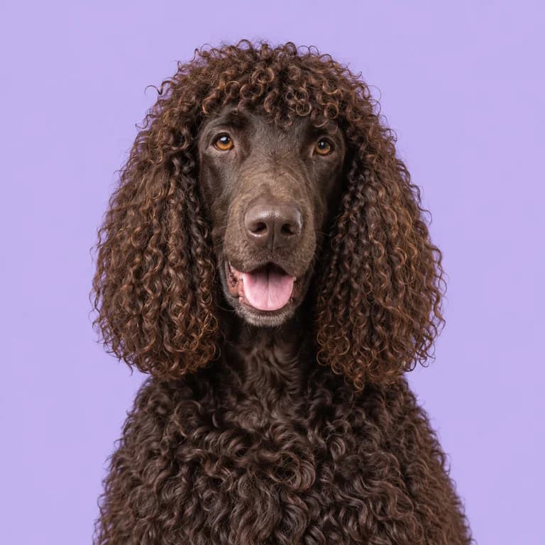 Irish Water Spaniel, original AI-generated breed illustration