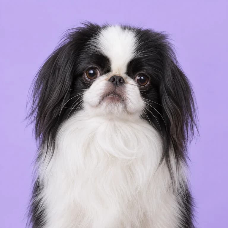 Japanese Chin, original AI-generated breed illustration