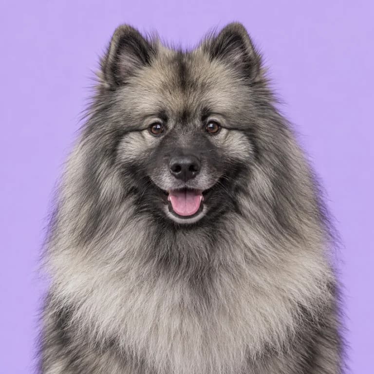 Keeshond, original AI-generated breed illustration