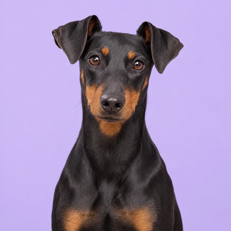 Manchester Terrier, original AI-generated breed illustration