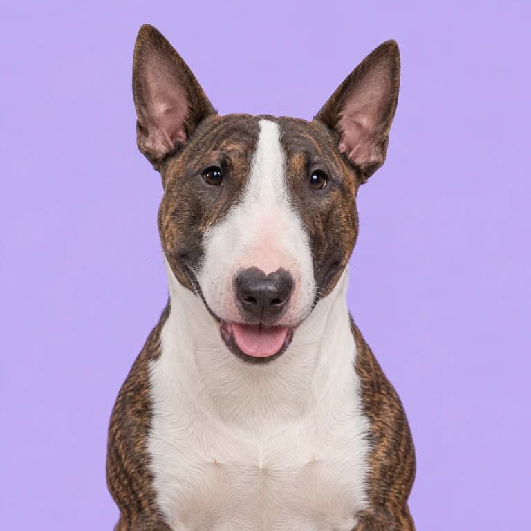 Miniature Bull Terrier, original AI-generated breed illustration