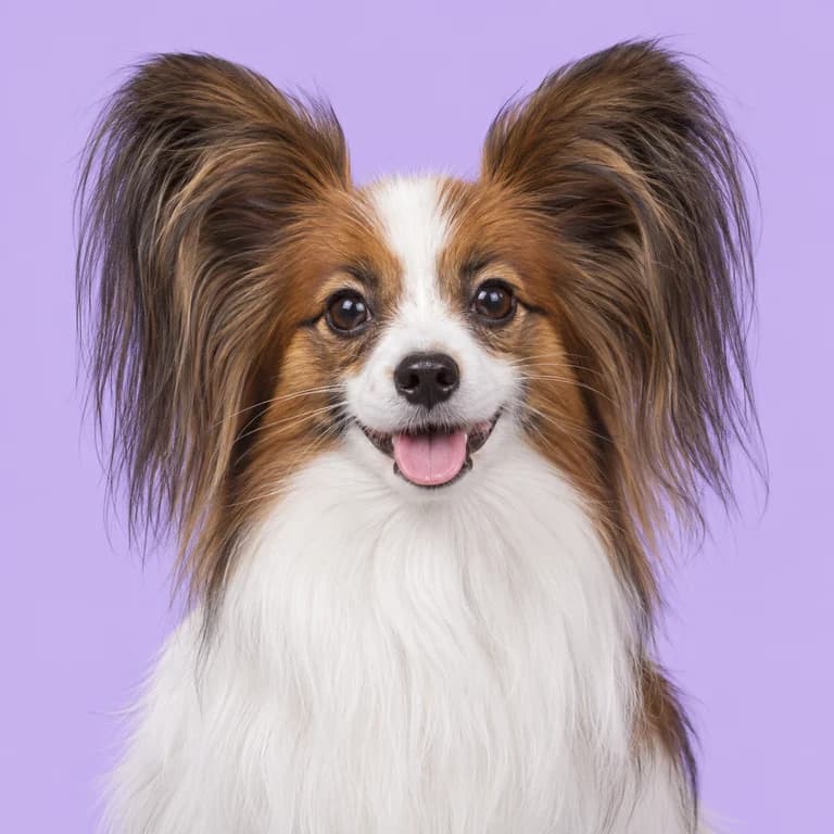 Papillon, original AI-generated breed illustration
