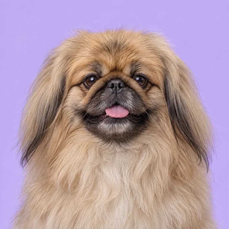 Pekingese, original AI-generated breed illustration