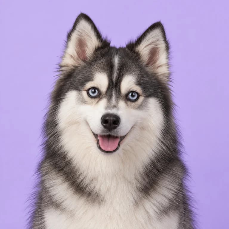 Pomsky, original AI-generated breed illustration