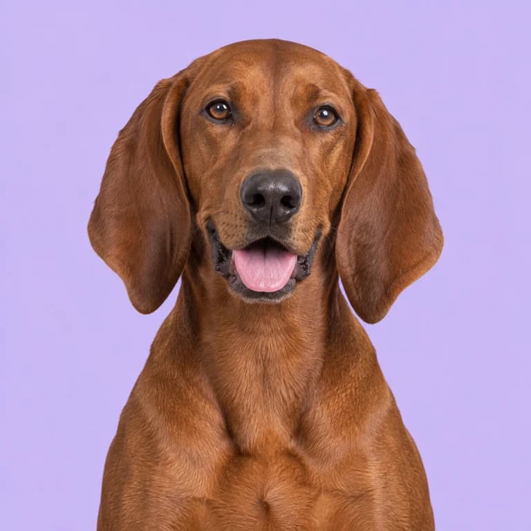 Redbone Coonhound, original AI-generated breed illustration