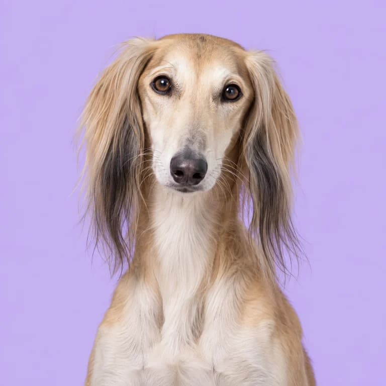 Saluki, original AI-generated breed illustration