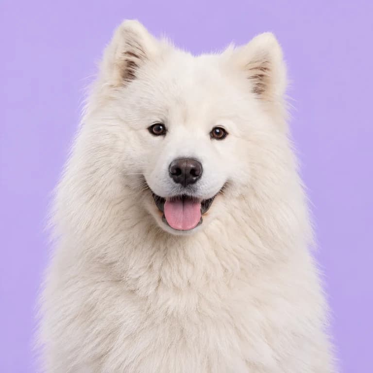 Samoyed, original AI-generated breed illustration