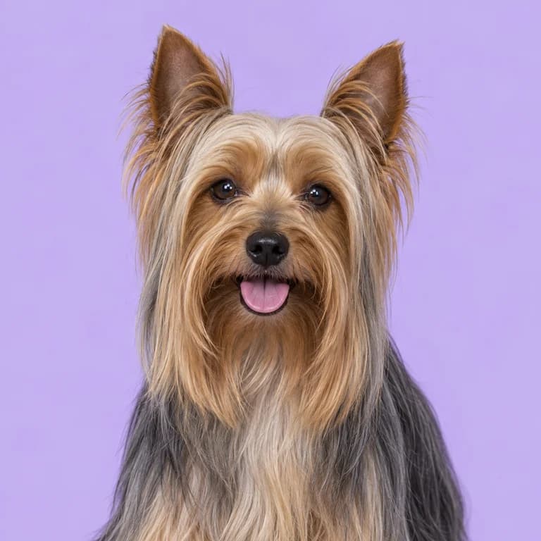 Silky Terrier, original AI-generated breed illustration