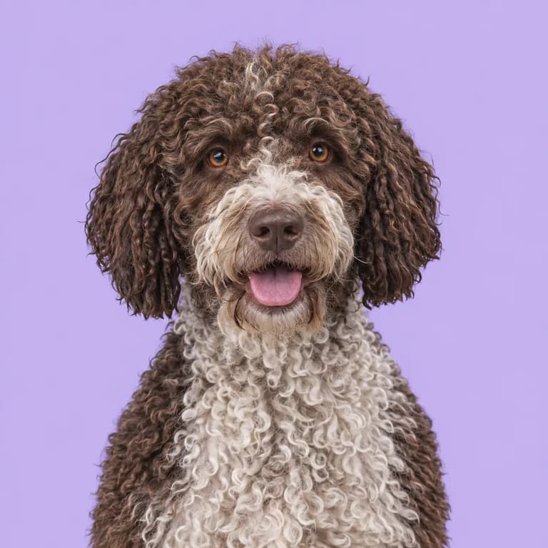 Spanish Water Dog, original AI-generated breed illustration