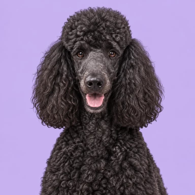 Standard Poodle, original AI-generated breed illustration