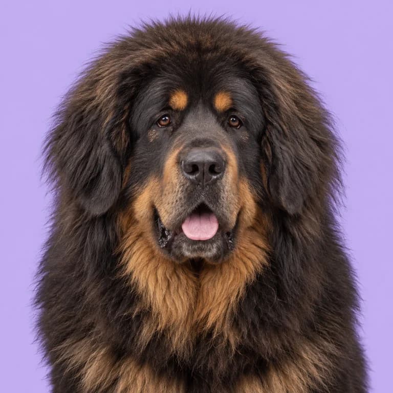 Tibetan Mastiff, original AI-generated breed illustration
