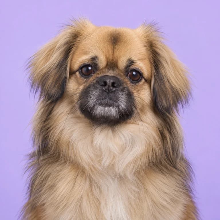 Tibetan Spaniel, original AI-generated breed illustration