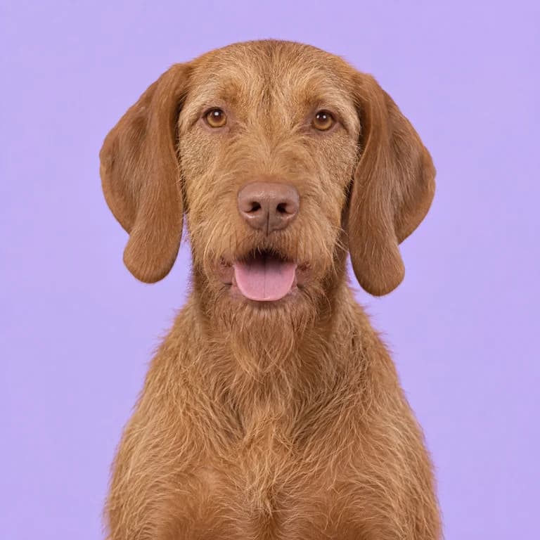Wirehaired Vizsla, original AI-generated breed illustration